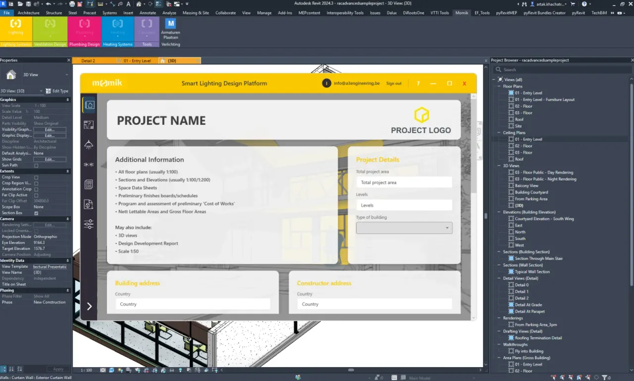 Fixture panel — pick a fixture or auto-select the best