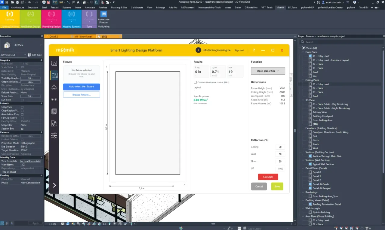The Momik plugin running inside the Revit ribbon